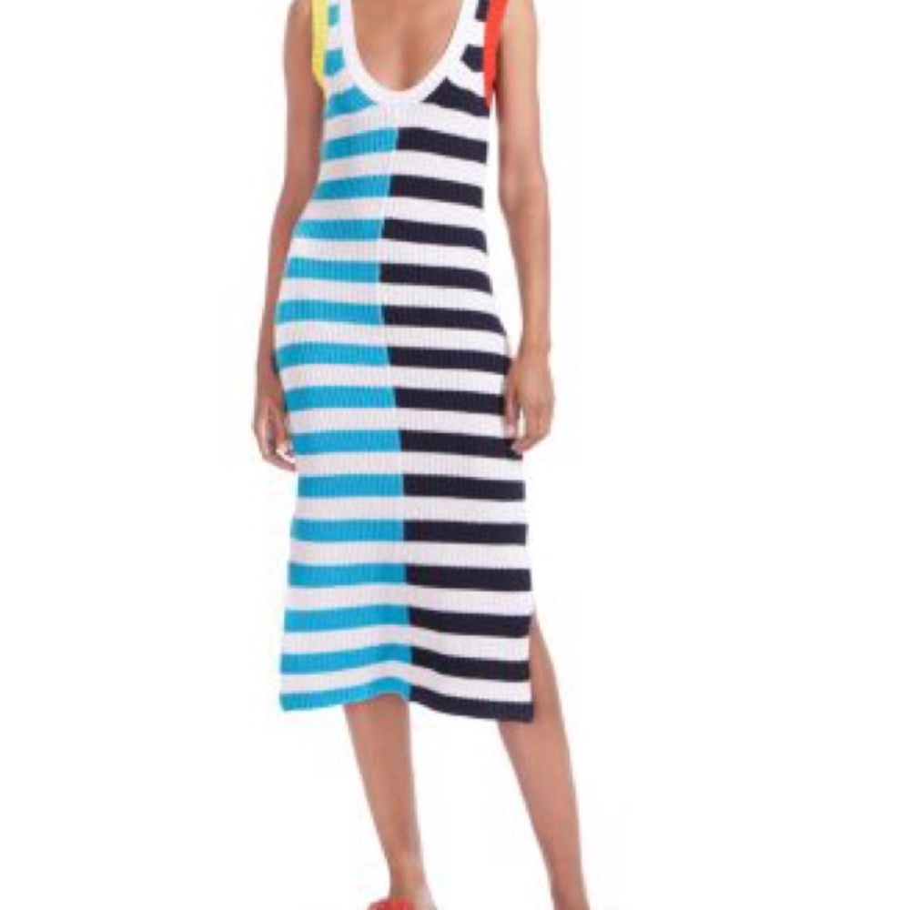 STAUD Seashore Striped Mini Dress